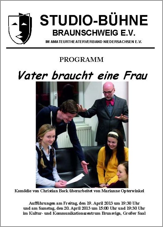 Programmheft "Vater braucht eine Frau"